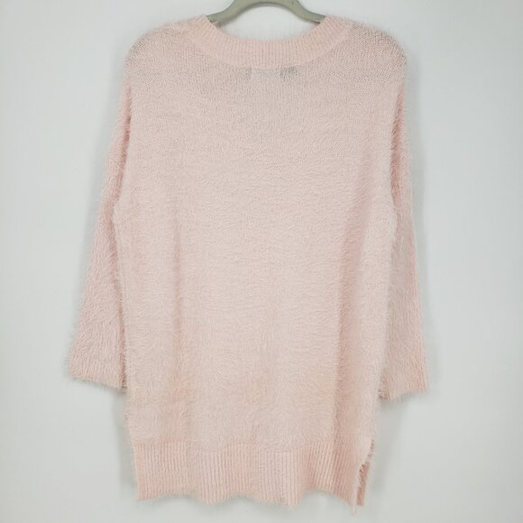 3/$25 Venus Fuzzy Relaxed Fit Tunic Sweater M Womens Light Pink - Picture 2 of 10